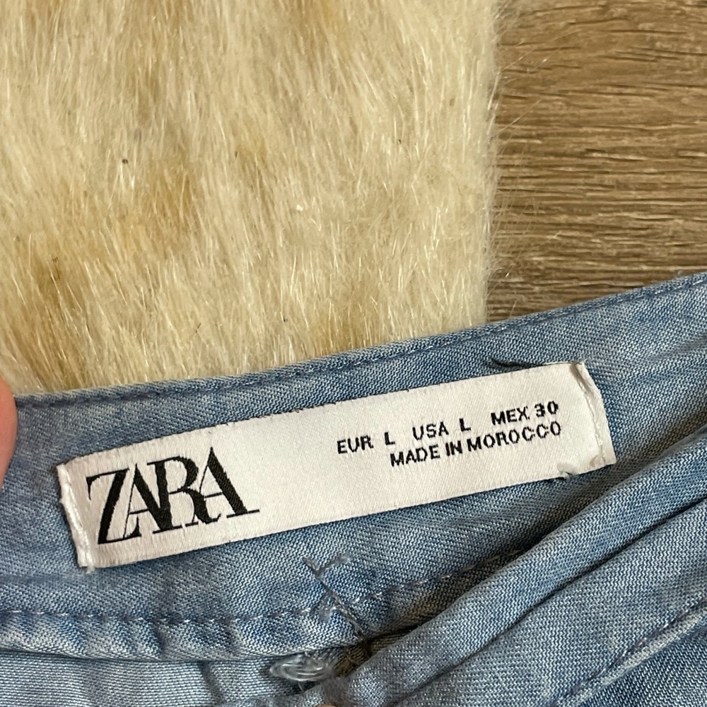 Zara ruffle wrap chambray blue skort - Picture 2 of 4